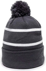 OC Sports KNF-100 Acrylic Knit Watch Cap Beanie - Charcoal White - Dark Gray White / One Size Fits Most