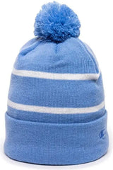 OC Sports KNF-100 Acrylic Knit Watch Cap Beanie - Columbia Blue White - Columbia Blue White / One Size Fits Most