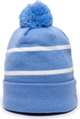 OC Sports KNF-100 Acrylic Knit Watch Cap Beanie - Columbia Blue White - Columbia Blue White / One Size Fits Most
