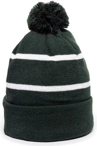 OC Sports KNF-100 Acrylic Knit Watch Cap Beanie - Dark Green White - Forest White / One Size Fits Most