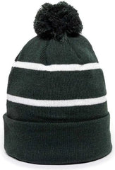 OC Sports KNF-100 Acrylic Knit Watch Cap Beanie - Dark Green White - Forest White / One Size Fits Most