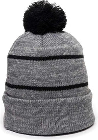 OC Sports KNF-100 Acrylic Knit Watch Cap Beanie - Heathered Gray Black - Gray Black / One Size Fits Most