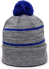 OC Sports KNF-100 Acrylic Knit Watch Cap Beanie - Heathered Gray Royal - Gray Royal / One Size Fits Most