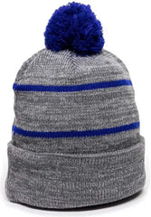 OC Sports KNF-100 Acrylic Knit Watch Cap Beanie - Heathered Gray Royal - Gray Royal / One Size Fits Most