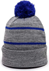OC Sports KNF-100 Acrylic Knit Watch Cap Beanie - Heathered Gray Royal - Gray Royal / One Size Fits Most