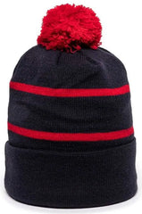 OC Sports KNF-100 Acrylic Knit Watch Cap Beanie - Navy Red - Navy Red / One Size Fits Most
