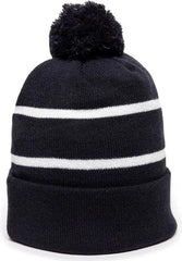 OC Sports KNF-100 Acrylic Knit Watch Cap Beanie - Navy White - Navy White / One Size Fits Most