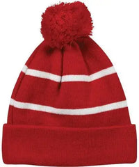 OC Sports KNF-100 Acrylic Knit Watch Cap Beanie - Red White - Red White / One Size Fits Most