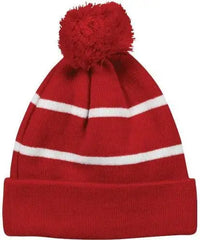 OC Sports KNF-100 Acrylic Knit Watch Cap Beanie - Red White - Red White / One Size Fits Most