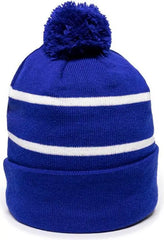 OC Sports KNF-100 Acrylic Knit Watch Cap Beanie - Royal White - Royal White / One Size Fits Most