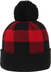 OC Sports KNF-PLD Graphic Watch Beanier with Pom - Red Black - Black / OSFM