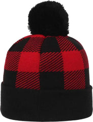 OC Sports KNF-PLD Graphic Watch Beanier with Pom - Red Black - Black / OSFM