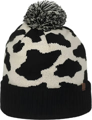 OC Sports KNF-WILD Graphic Watch Beanie with Pom - Black Cream - Cream / OSFM