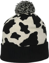 OC Sports KNF-WILD Graphic Watch Beanie with Pom - Black Cream - Cream / OSFM