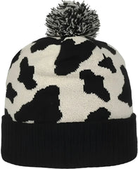 OC Sports KNF-WILD Graphic Watch Beanie with Pom - Black Cream - Cream / OSFM
