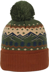 OC Sports KNF-WILD Graphic Watch Beanie with Pom - Mountain - Mountain / OSFM