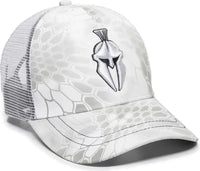 OC Sports KRY-027 Low Crown Polyester Camo Front Mesh Back Cap - Kryptek Wraith White - Kryptek White / 6 7/8’’ - 7
