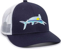 OC Sports MAR-015 Fishing Adjustable Mesh Back Cap - Navy White - Navy White / 6 7/8’’ - 7 1/2’’