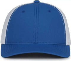 OC Sports MB2020PF Modern Performance Trucker Cap - Royal White - White / OSFM