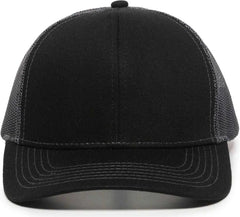 OC Sports MBW-600 Team Adjustable Mesh Back Ball Cap - Black Charcoal - Black Dark Gray / 6 7/8’’ - 7 1/2’’