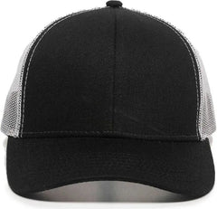 OC Sports MBW-600 Team Adjustable Mesh Back Ball Cap - Black White - Black White / 6 7/8’’ - 7 1/2’’