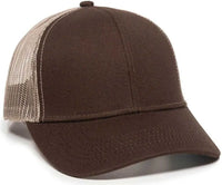 OC Sports MBW-600 Team Adjustable Mesh Back Ball Cap - Brown Khaki - Brown Khaki / 6 7/8’’ - 7 1/2’’