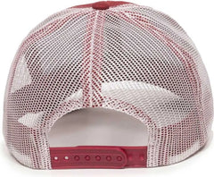 OC Sports MBW-600 Team Adjustable Mesh Back Ball Cap - Cardinal White - Cardinal White / Adult
