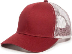 OC Sports MBW-600 Team Adjustable Mesh Back Ball Cap - Cardinal White - Cardinal White / Adult
