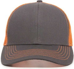 OC Sports MBW-600 Team Adjustable Mesh Back Ball Cap - Charcoal Neon Orange - Dark Gray Orange / 6 7/8’’ - 7 1/2’’