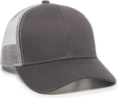 OC Sports MBW-600 Team Adjustable Mesh Back Ball Cap - Charcoal White - Dark Gray White / 6 7/8’’ - 7 1/2’’
