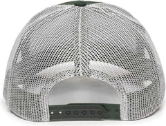OC Sports MBW-600 Team Adjustable Mesh Back Ball Cap - Dk Green White - Forest White / 6 7/8’’ - 7 1/2’’