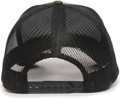 OC Sports MBW-600 Team Adjustable Mesh Back Ball Cap - Generic Camo Bk - Green Black / 6 7/8’’ - 7 1/2’’