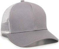 OC Sports MBW-600 Team Adjustable Mesh Back Ball Cap - Lt Gray White - Light Gray White / 6 7/8’’ - 7 1/2’’