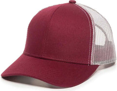 OC Sports MBW-600 Team Adjustable Mesh Back Ball Cap - Maroon White - Maroon White / 6 7/8’’ - 7 1/2’’
