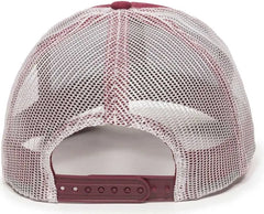 OC Sports MBW-600 Team Adjustable Mesh Back Ball Cap - Maroon White - Maroon White / 6 7/8’’ - 7 1/2’’