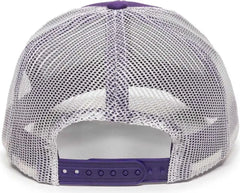 OC Sports MBW-600 Team Adjustable Mesh Back Ball Cap - Purple White - Purple White / 6 7/8’’ - 7 1/2’’