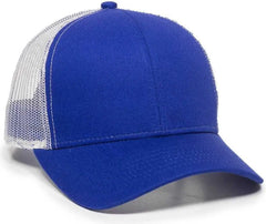OC Sports MBW-600 Team Adjustable Mesh Back Ball Cap - Royal White - Royal White / 6 7/8’’ - 7 1/2’’