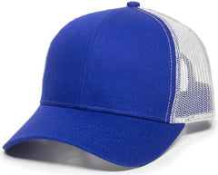 OC Sports MBW-600 Team Adjustable Mesh Back Ball Cap - Royal White - Royal White / 6 7/8’’ - 7 1/2’’