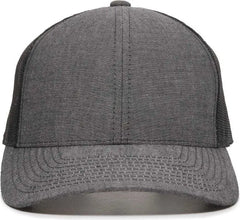 OC Sports MBW-800CB Adjustable Mesh Back Cap - Heathered Black Black - Black / 6 7/8’’ - 7 1/2’’