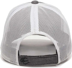 OC Sports MBW-800CB Adjustable Mesh Back Cap - Heathered Black White - Black White / 6 7/8’’ - 7 1/2’’