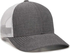 OC Sports MBW-800CB Adjustable Mesh Back Cap - Heathered Black White - Black White / 6 7/8’’ - 7 1/2’’