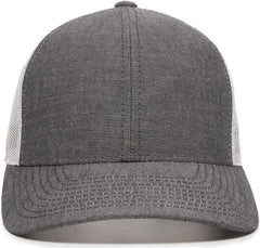 OC Sports MBW-800CB Adjustable Mesh Back Cap - Heathered Black White - Black White / 6 7/8’’ - 7 1/2’’