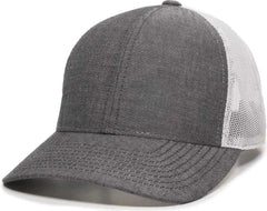 OC Sports MBW-800CB Adjustable Mesh Back Cap - Heathered Black White - Black White / 6 7/8’’ - 7 1/2’’