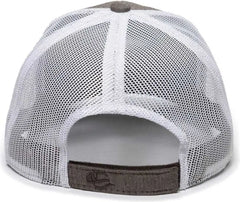 OC Sports MBW-800CB Adjustable Mesh Back Cap - Heathered Brown White - Brown White / 6 7/8’’ - 7 1/2’’