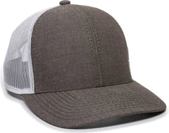 OC Sports MBW-800CB Adjustable Mesh Back Cap - Heathered Brown White - Brown White / 6 7/8’’ - 7 1/2’’