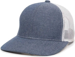 OC Sports MBW-800CB Adjustable Mesh Back Cap - Heathered Navy White - Navy White / 6 7/8’’ - 7 1/2’’