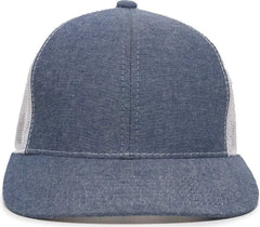 OC Sports MBW-800CB Adjustable Mesh Back Cap - Heathered Navy White - Navy White / 6 7/8’’ - 7 1/2’’
