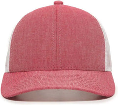 OC Sports MBW-800CB Adjustable Mesh Back Cap - Heathered Red White - Red White / 6 7/8’’ - 7 1/2’’