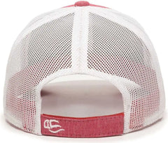 OC Sports MBW-800CB Adjustable Mesh Back Cap - Heathered Red White - Red White / 6 7/8’’ - 7 1/2’’