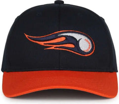 OC Sports MIN-350 MiLB Replica Polyester Baseball Cap - Bowling Green Hot Rods Navy Orange